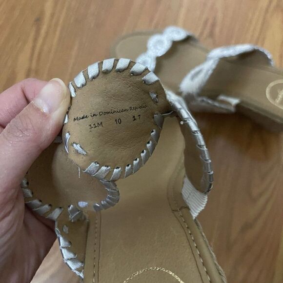 NEW! Jack Rogers Caroline Espadrille Wedge White Sandals Size 11 - Picture 5 of 7